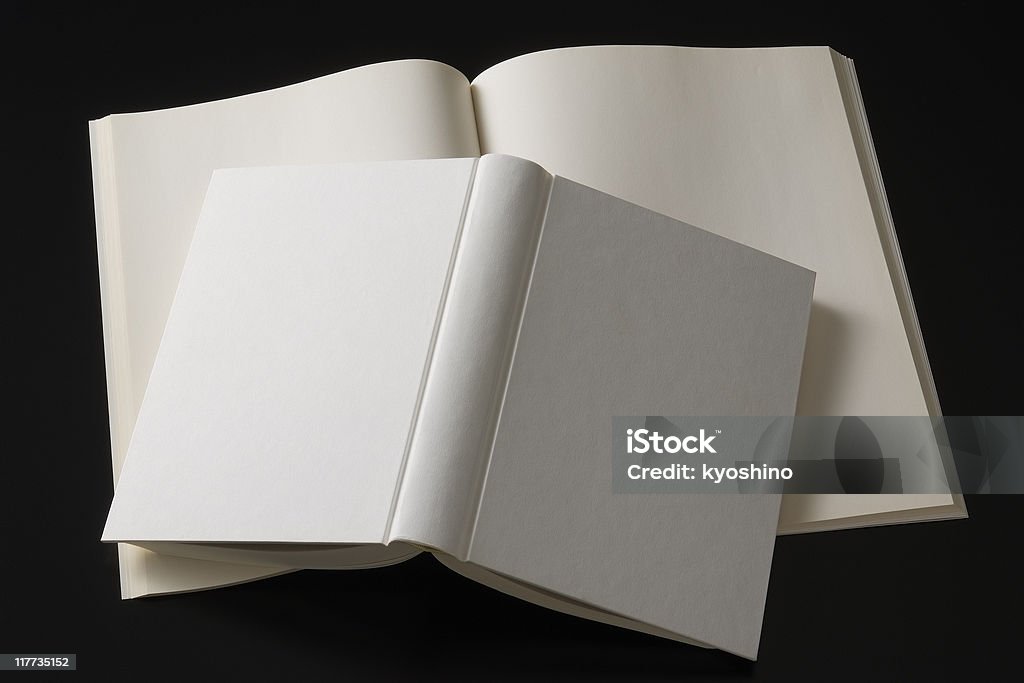 Isolado foto de caixas de livro em branco sobre fundo preto - Foto de stock de Livro royalty-free