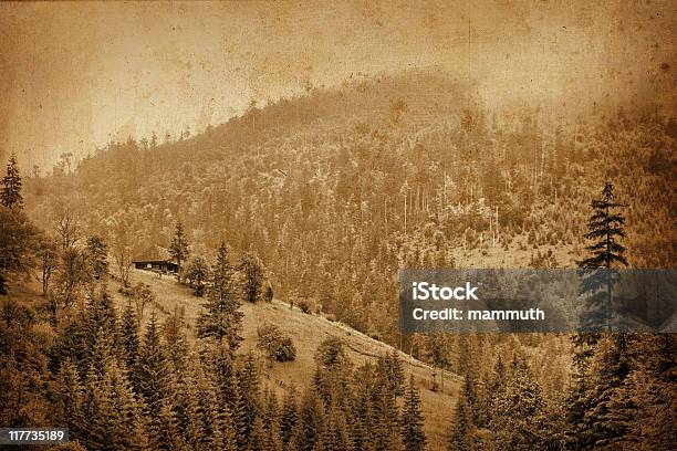 Panorama Da Montanha Vintage - Fotografias de stock e mais imagens de Amarrotado - Amarrotado, Antigo, Antiguidade