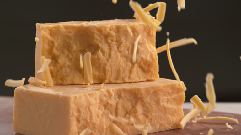 Cheddar cheese in super slow motion.