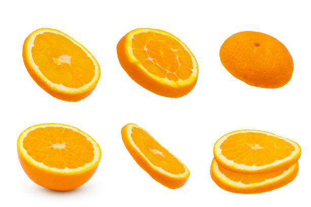 istock Sliced orange fruit isolated on white background with clipping path 1177355755