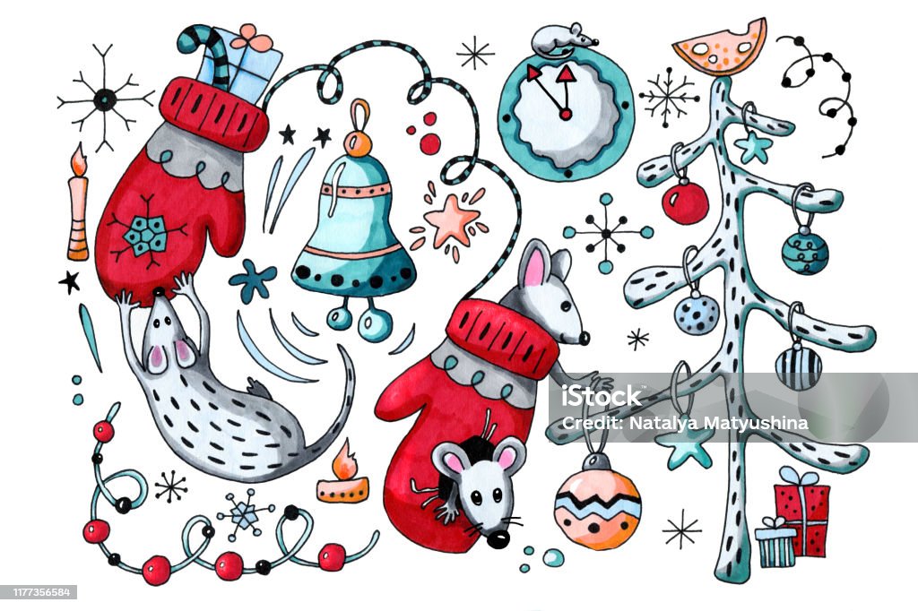 Ilustración de Ratas De Dibujos Animados Ratones El Símbolo Del Año Nuevo 2020 Jugar Con Mitones De Invierno Festivos Y Decorar El Árbol De Navidad Ilustración Dibujada A Mano Para El Diseño Ilustración de Ratas De Dibujos Animados Ratones El Símbolo Del Año Nuevo 2020 Jugar Con Mitones De Invierno Festivos Y Decorar El Árbol De Navidad Ilustración Dibujada A Mano Para El Diseño
