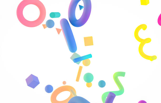 istock Holographic geometric shape form floating on white isolated background. 1177357318