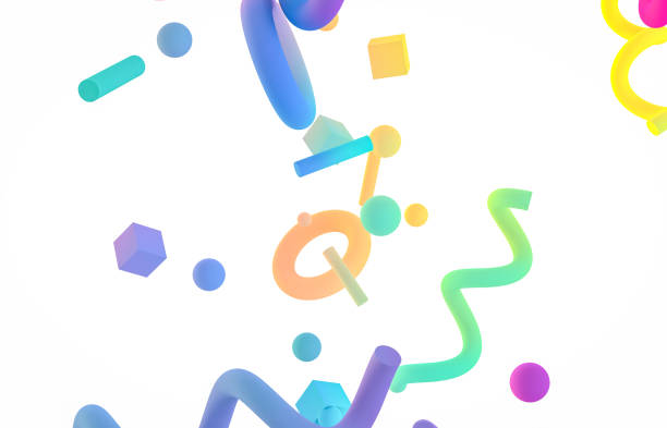 istock Holographic geometric shape form floating on white isolated background. 1177357330