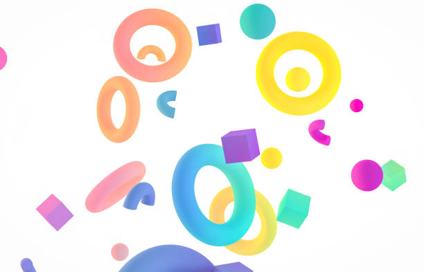 Abstract colorful 3d art background. memphis style.
