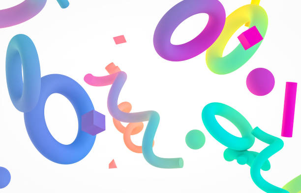 istock Holographic geometric shape form floating on white isolated background. 1177357348