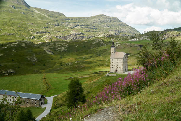 istock Simplon Pass Height with Old Hospital 1177359201