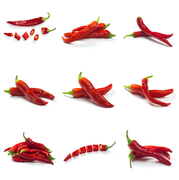 istock Set of red chili pepper isolate on white with clipping path 1177359816