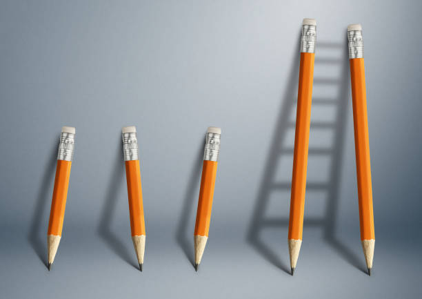 istock Successful effort and challenge in business concept, pencil stairs 1177363820
