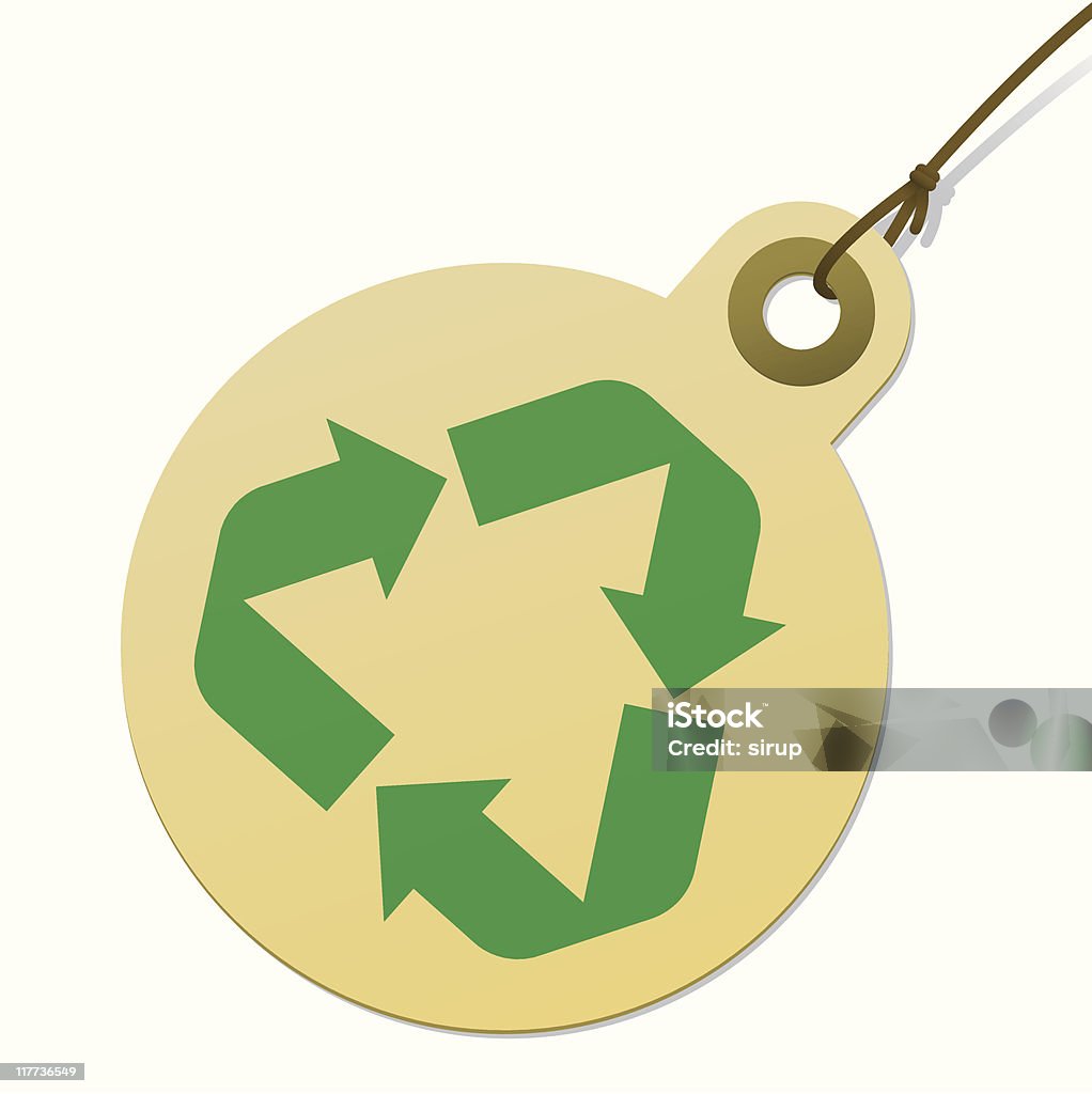 Recyclage Étiquette ronde avec cordon de serrage. - clipart vectoriel de Cercle libre de droits