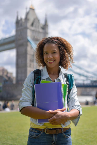 istock Happy African American student studying in London 1177370491