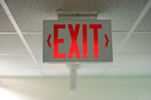 Exit Sign, shallow DOF
