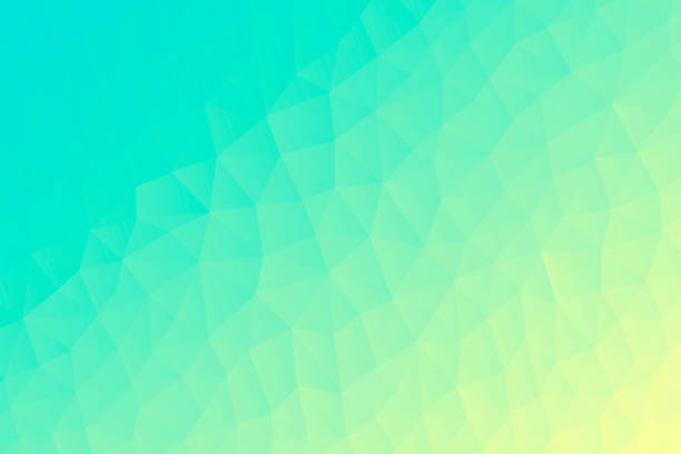 Polygonal mosaic with Green gradient - Abstract geometric background - Low Poly Modern and trendy abstract geometric background in a low poly style. Beautiful polygonal mosaic with a color gradient. This illustration can be used for your design, with space for your text (colors used: Orange, Yellow, Green, Turquoise, Blue). Vector Illustration (EPS10, well layered and grouped), wide format (3:2). Easy to edit, manipulate, resize or colorize. neon turquoise stock illustrations