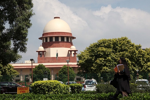 A general view of main building of the Indian Supreme court In New Delhi, India on Thursday, 26 September 2019. Supreme court is Indian Apex court situated at Bhagwan Das road in New Delhi.