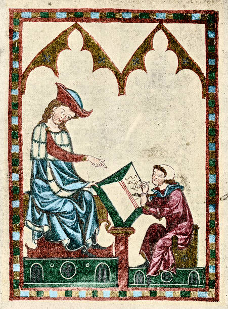 ilustraciones, imágenes clip art, dibujos animados e iconos de stock de konrad von wurzburgo (fallecido el 31 de agosto de 1287) fue el poeta alemán jefe de la segunda mitad del siglo xiii , retrato de konrad von wurzburgo del codex manesse (folio 383r). - von