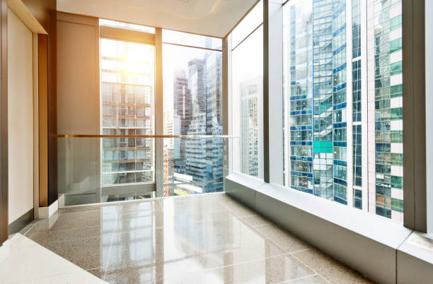istock Cityscape through the glass window 1177382303
