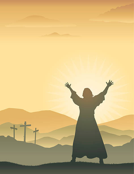 ilustraciones, imágenes clip art, dibujos animados e iconos de stock de pascua por la mañana - cross cross shape religion easter