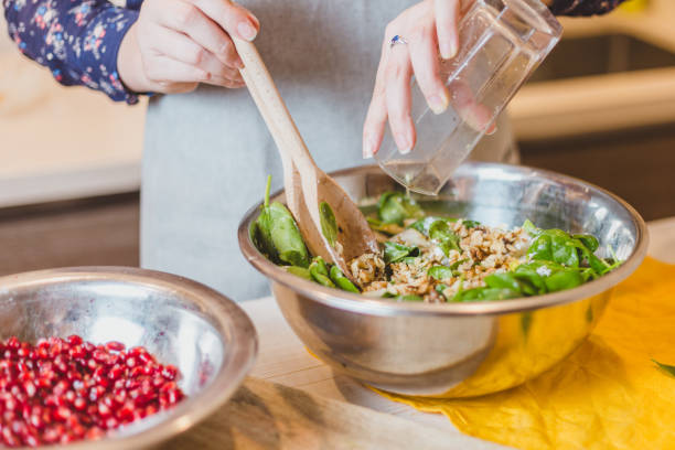 istock Step-by-step recipe for festive salad without meat - dish-vegetable salad 1177387437