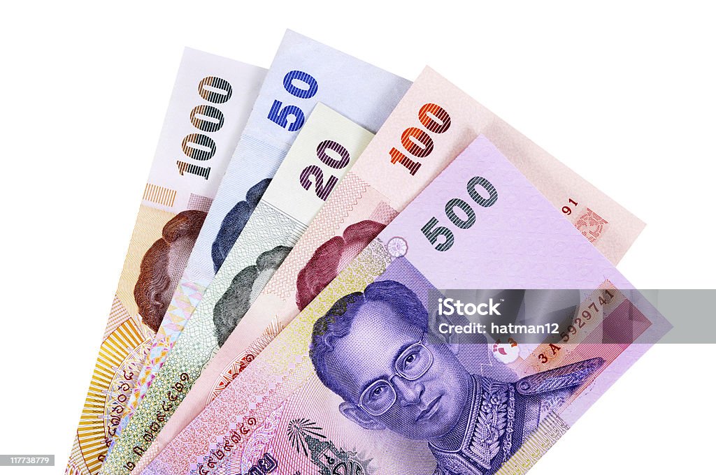 Baht tajski Waluta rachunki - Zbiór zdjęć royalty-free (Waluta Tajlandii)