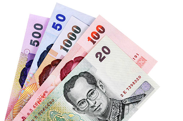 Thai Baht currency bills stock photo