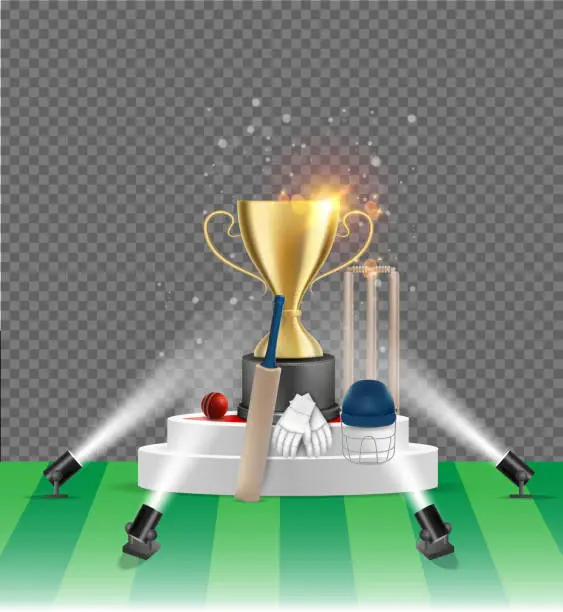 Vector illustration of Cricket championship poster design template, vector illustration