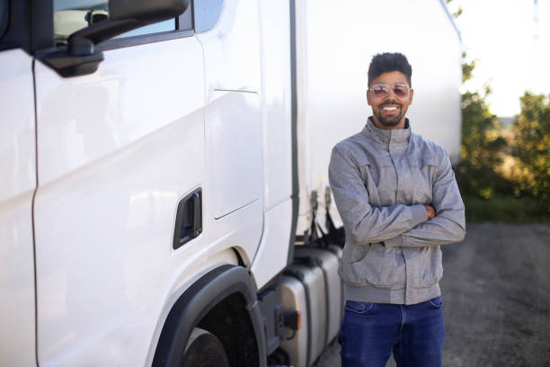 istock Smiling African truck driver 1177391745