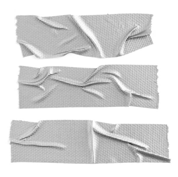 istock Different pieces of grey crumpled matte cloth gaffer tape isolated on white background. 1177395896