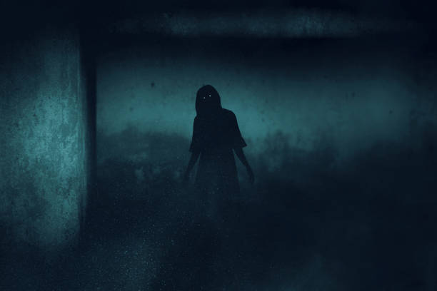 istock Scary ghost woman on dark background 1177400055