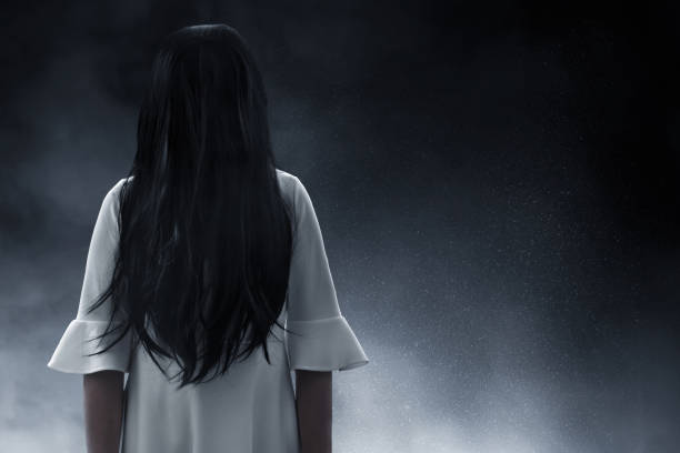 istock Scary ghost woman on dark background 1177400177