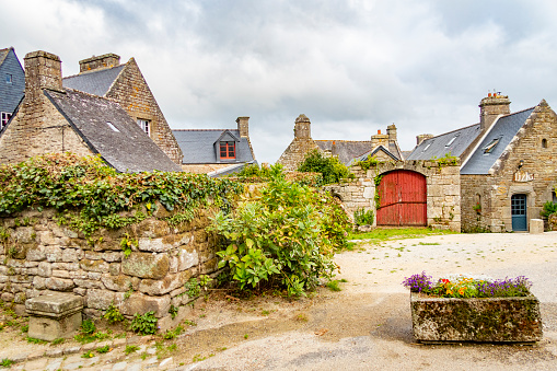 beautiful houses in Locronan, Brittany, France