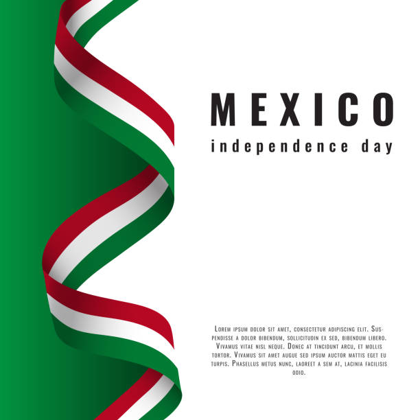 Viva Mexico background with ribbon Independence day vector Viva Mexico background with ribbon. Independence day concept background. patriotic quilt stock illustrations
