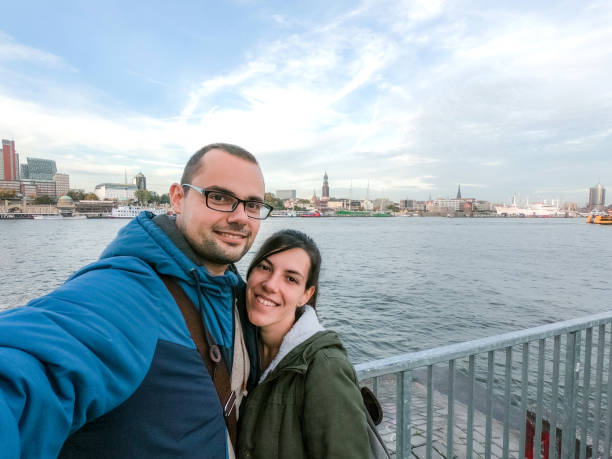 istock Selfies at Elbe riverbank 1177403001