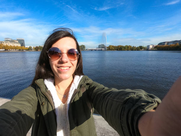 istock Selfies at Elbe riverbank 1177403158
