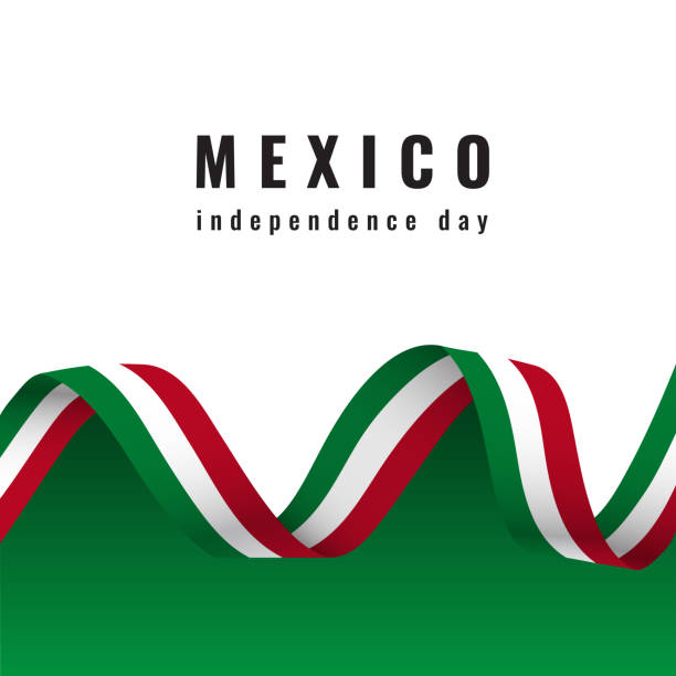 Viva Mexico background with ribbon Independence day vector Viva Mexico background with ribbon. Independence day concept background. patriotic quilt stock illustrations