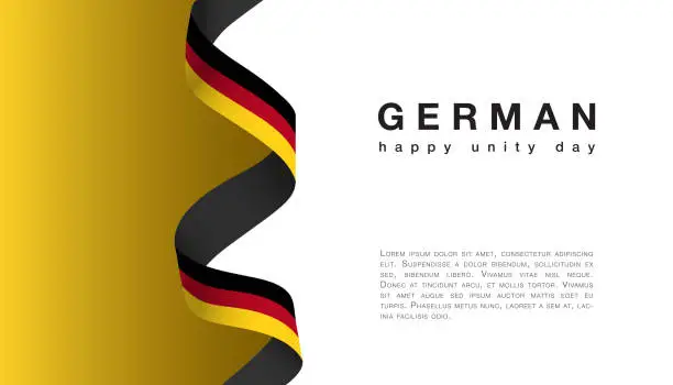 Vector illustration of Germany Happy Unity Day october 3 celebrate banner