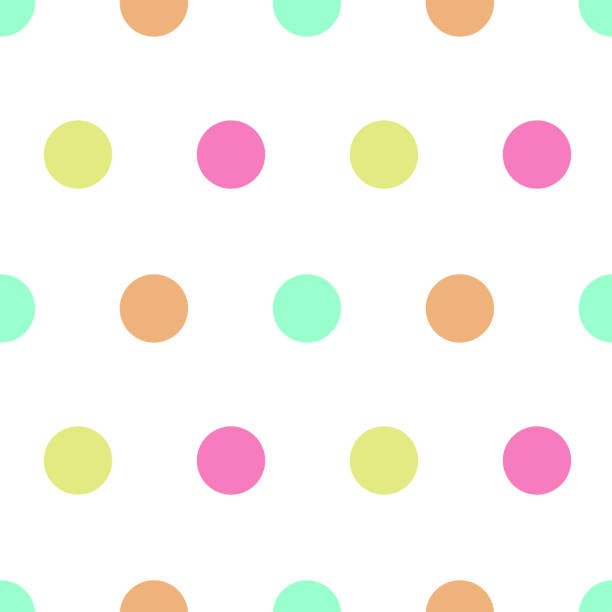 nahtloses muster: isolierte lustige bunte kreise. modische polka dot. abbildung. vektor. - backgrounds green pink silk stock-grafiken, -clipart, -cartoons und -symbole