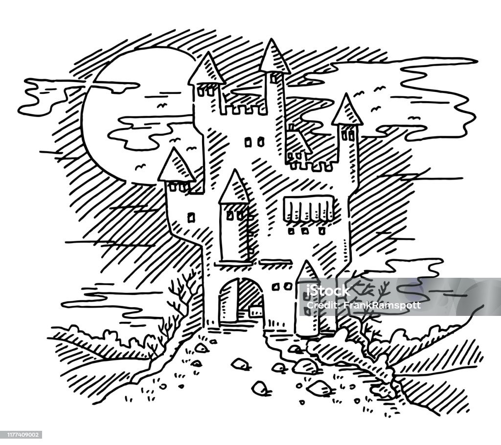 Ilustración de Dibujo Del Castillo Embrujado y más Vectores Libres de Derechos de Castillo - Estructura de edificio - Castillo - Estructura de edificio, Arquitectura exterior, Blanco y negro - iStock Ilustración de Dibujo Del Castillo Embrujado y más Vectores Libres de Derechos de Castillo - Estructura de edificio - Castillo - Estructura de edificio, Arquitectura exterior, Blanco y negro - iStock