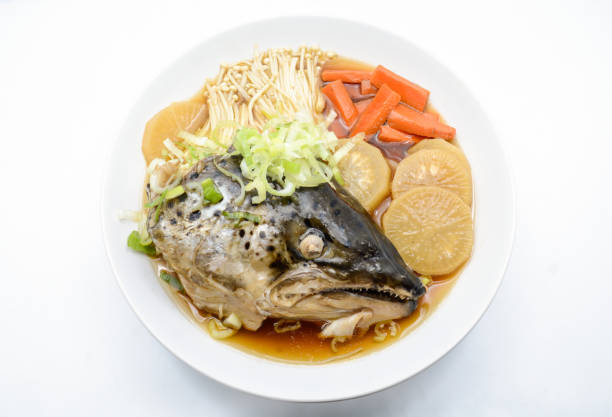 istock Soup Salmon in soy source with vegetables, Japanese foods 1177410632
