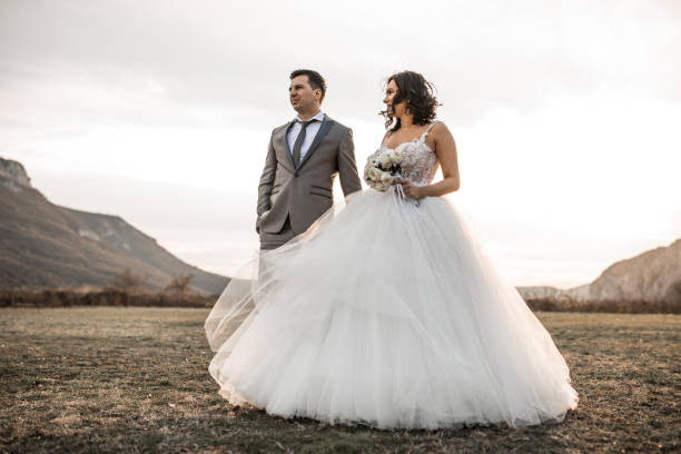istock Young newlywed couple in nature 1177411080