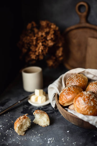 istock Homemade potato bread rolls with sesame. 1177411096