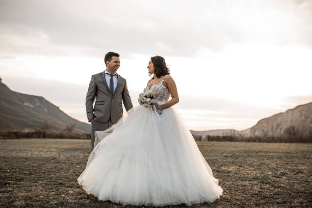istock Young newlywed couple in nature 1177411111