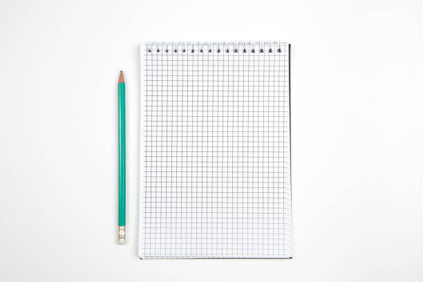 istock paper notebook with pen or pencil on white isolated background. top view. flat lay . mockup 1177413116