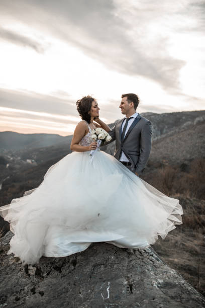 istock Young newlywed couple in nature 1177413801