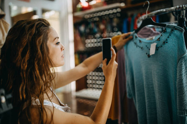 istock Young women vintage clothes shopping 1177421769