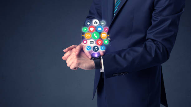 istock Businessman wearing smartwatch. 1177423275