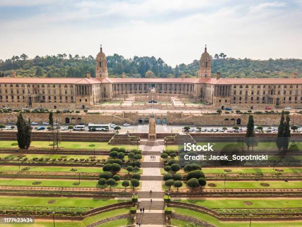 Aerial View Of Nelson Mandela Garden And Union Buildings Pretoria South Africa Stock Photo - Download Image Now
