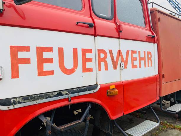 istock Vintage east german fire brigade truck 1177425285