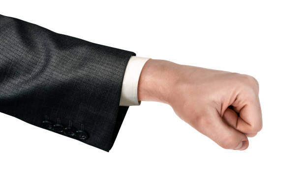 istock Male stretched fist isolated on white background 1177426121