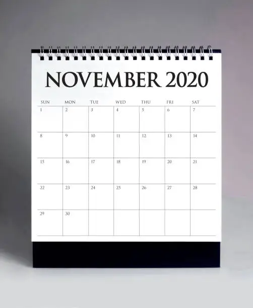 Photo of Simple desk calendar 2020 - November