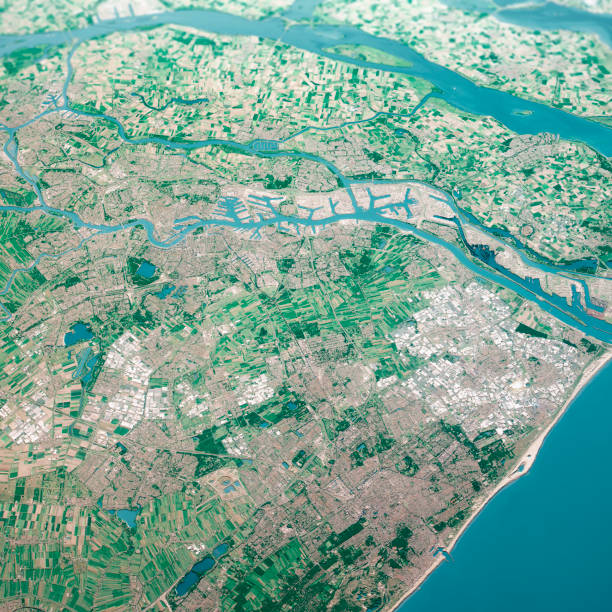istock Rotterdam Harbor 3D Render Aerial Landscape View From North Aug 2019 1177435023