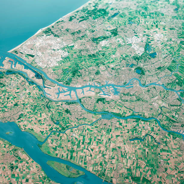 istock Rotterdam Harbor 3D Render Aerial Landscape View From South Aug 2019 1177435541